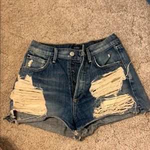 agolde anja distressed shorts